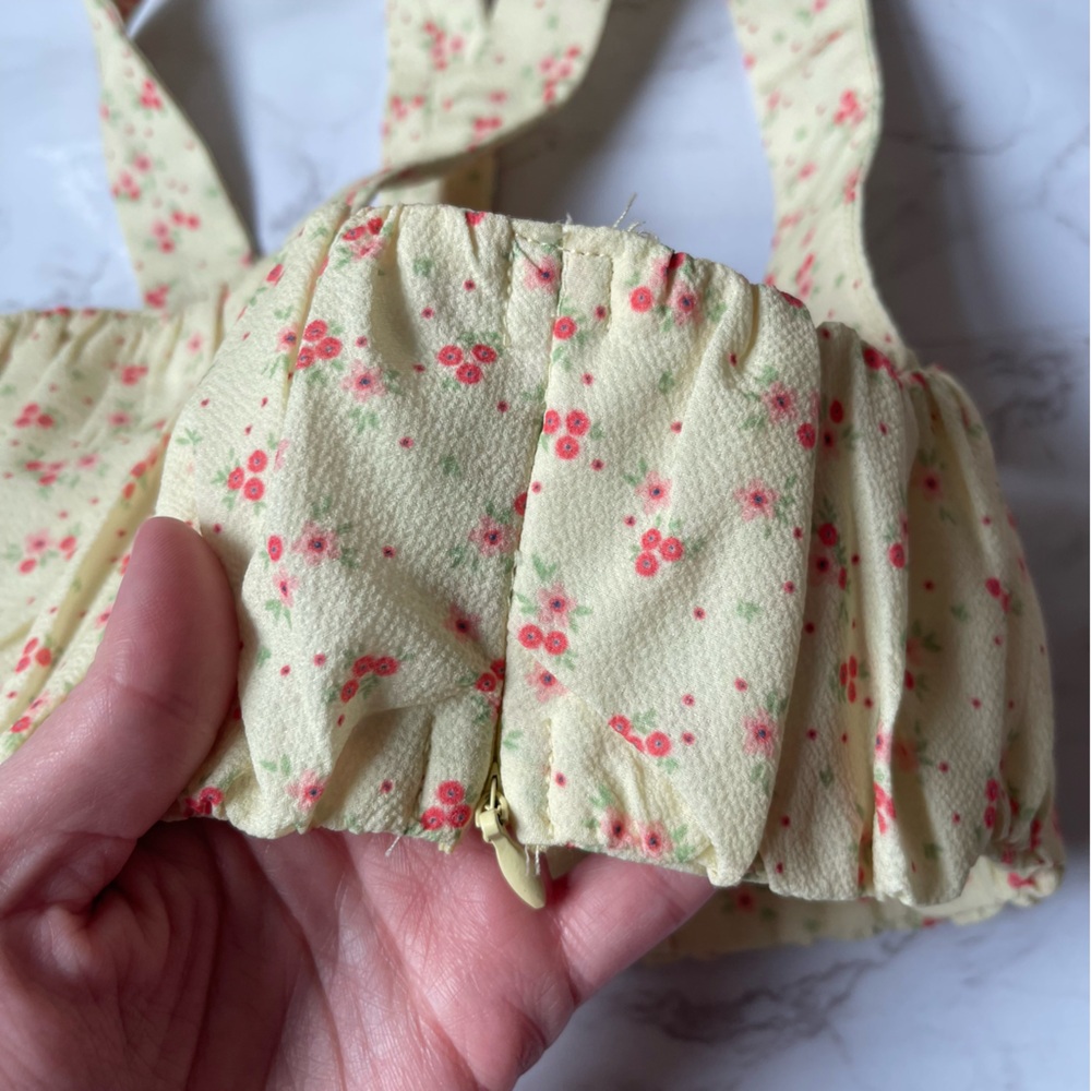 Princess Polly Floral Yellow Crop Bra Top Size 2 - Picture 4 of 5